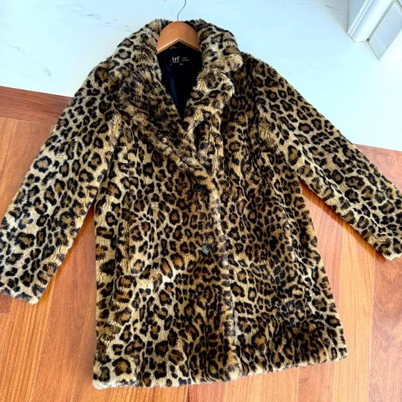 ZARA 🧥 Leopard Print Teddy Coat ANIMAL PRINT Women Jacket FAUX FUR Size XS TRF - Picture 8 of 17